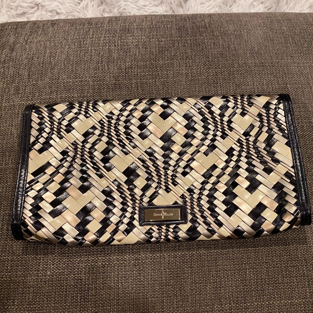 Cole Haan Woven Metallic Large Clutch